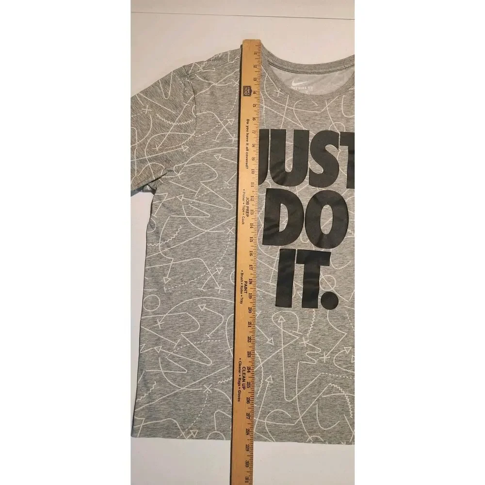 Nike Just Do It Mens Tee Dri Fit Athletic Cut Gray Sz. XL